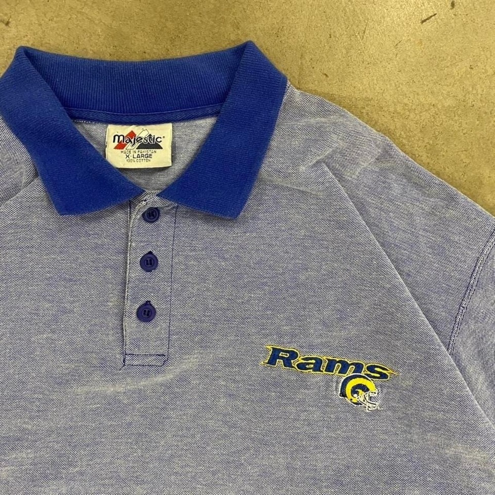 Vintage 90s NFL Los Angeles Rams / St. Louis Rams Majestic Polo Embroidery Shirt